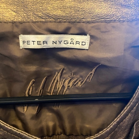 PETER NYGARD COPPER LEATHER/SWEATER JACKET. MEASUREMENTS PROVIDED - Picture 3 of 9